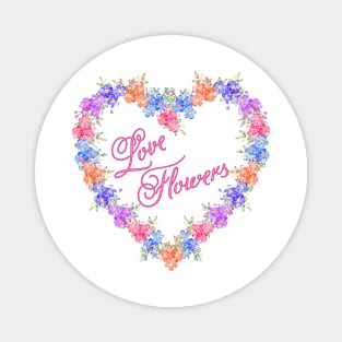 Love Flowers Heart Wreath Magnet